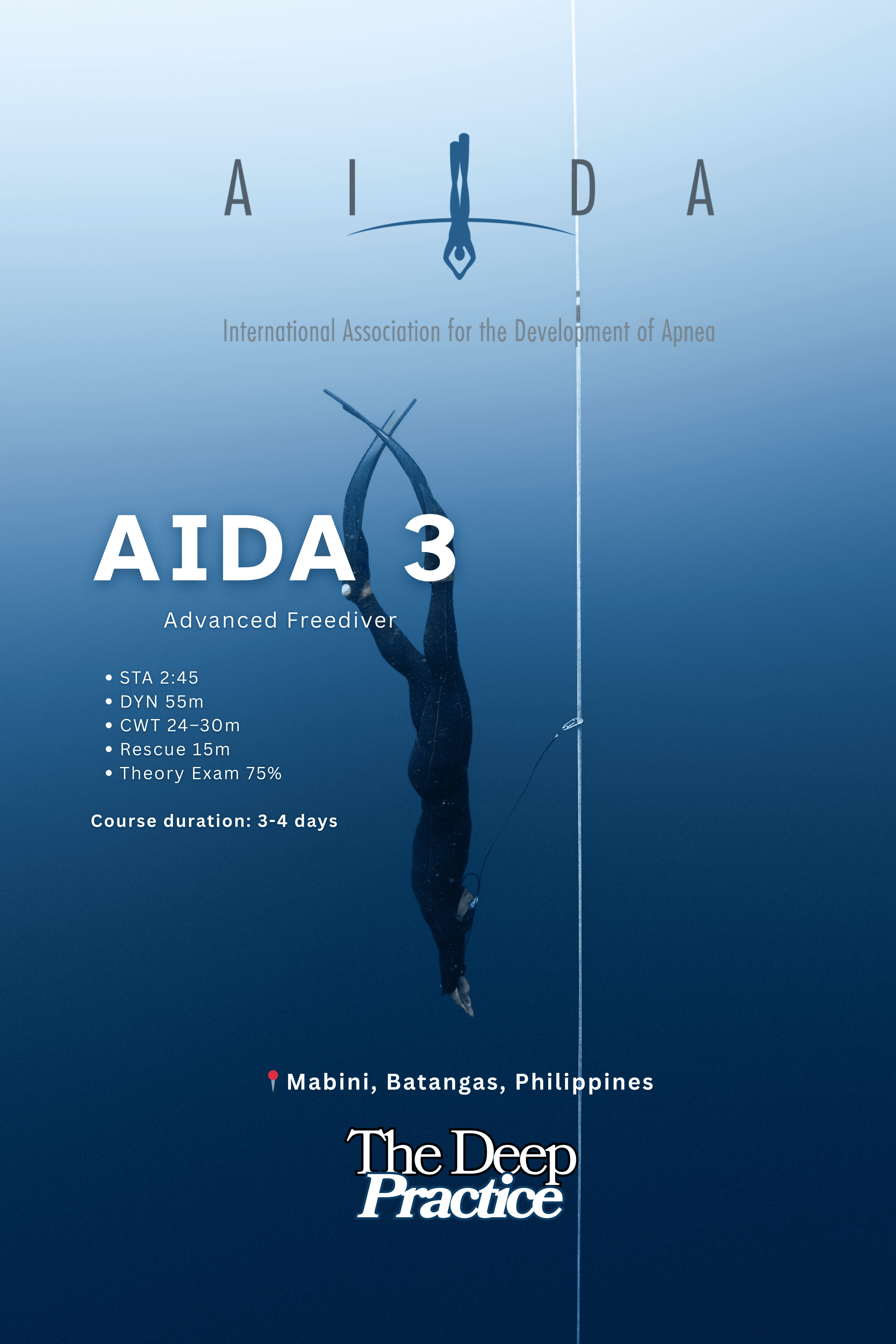 AIDA 3 自由潜水课程 菲律宾 Mabini